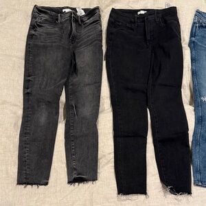 Good American Black and Gray Ankle Jeans